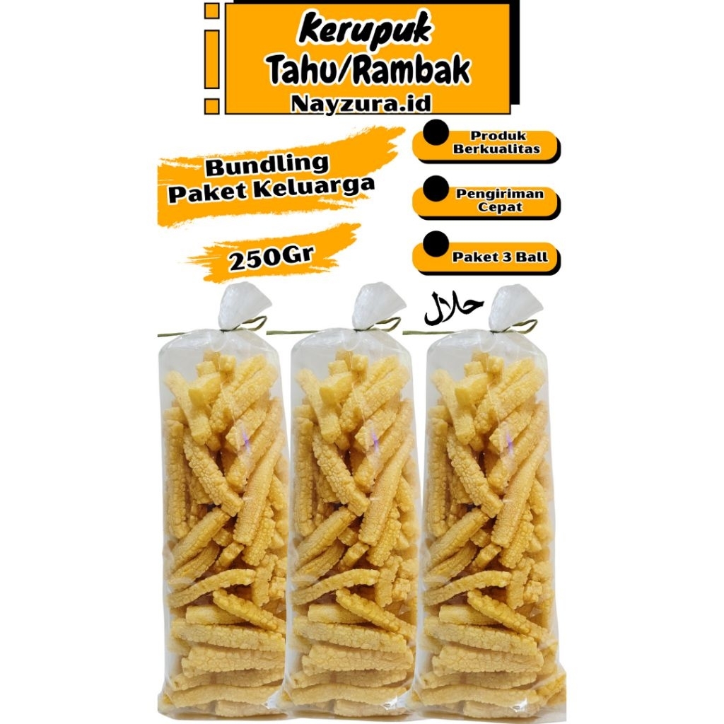 

Nayzura.id - Bundling 3 Ball Kerupuk Stik Tahu Panjang, 1 ball Ukuran 250gram