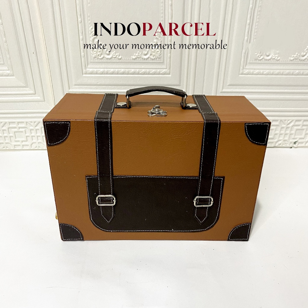 INDOPARCEL - Gleam Box Tas Box Koper Kotak Variasi Sabuk Depan Kombinasi Warna Tas Hantaran Serbagun