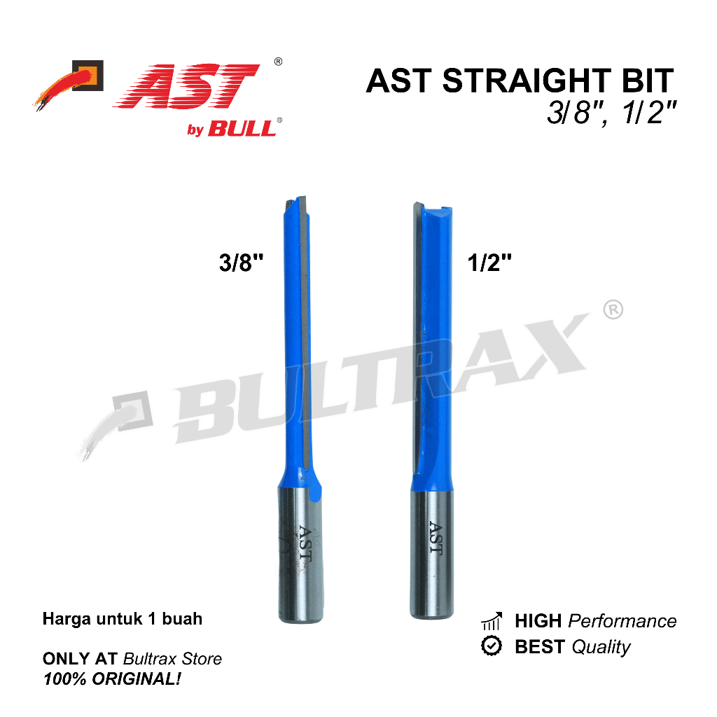 AST Mata Profil Straight Bit Panjang Lurus / Long Straight Bit 1/2" dan 3/8"