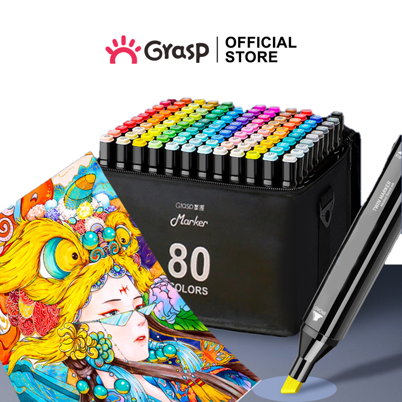 

GRASP Sketch Marker Dual Tip 168 Spidol Warna Sketsa Kartun Alkohol Based Tidak Beracun MW001