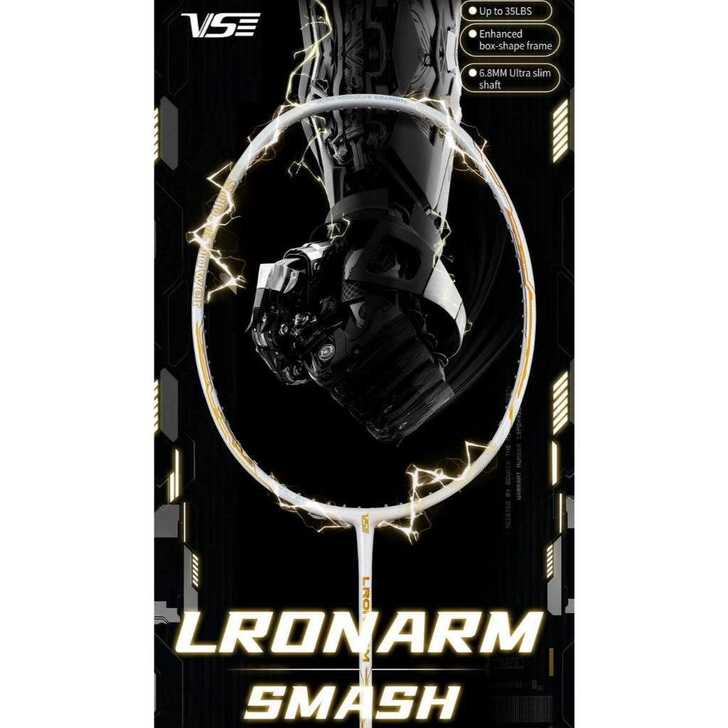 VS Venson Badminton Racket Lronarm Series 35lbs / Raket Bulutangkis Lron arm 35 lbs vse