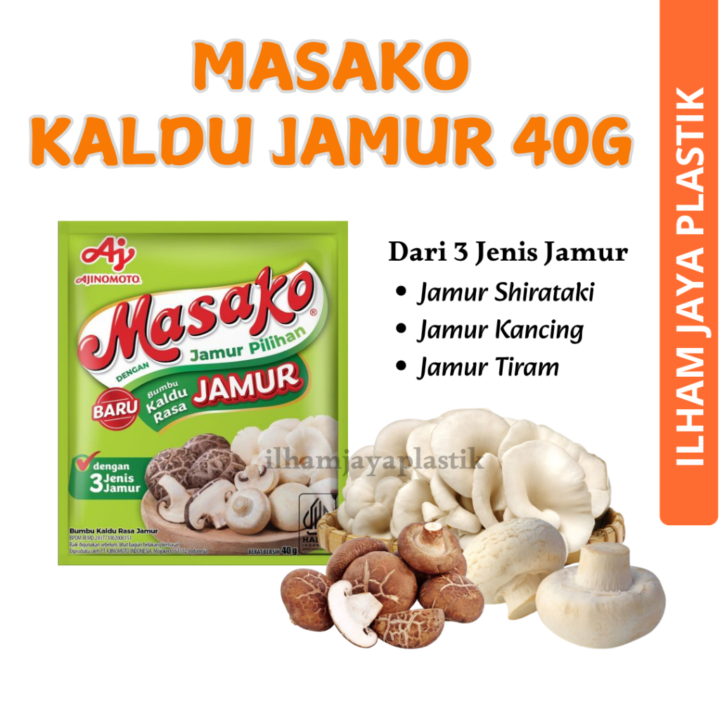 

Masako kaldu jamur 40gr/ Kaldu rasa jamur/ Penambah rasa jamur/ajinomoto