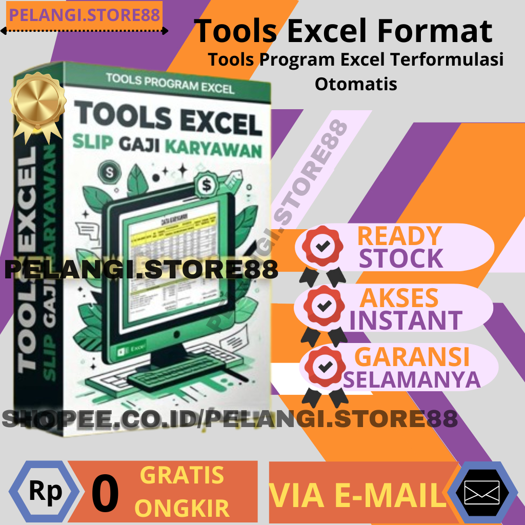 TOOLS EXCEL SLIP GAJI KARYAWAN OTOMATIS - Program Slip Gaji Simple Data Karyawan + Tutorial / Slip G