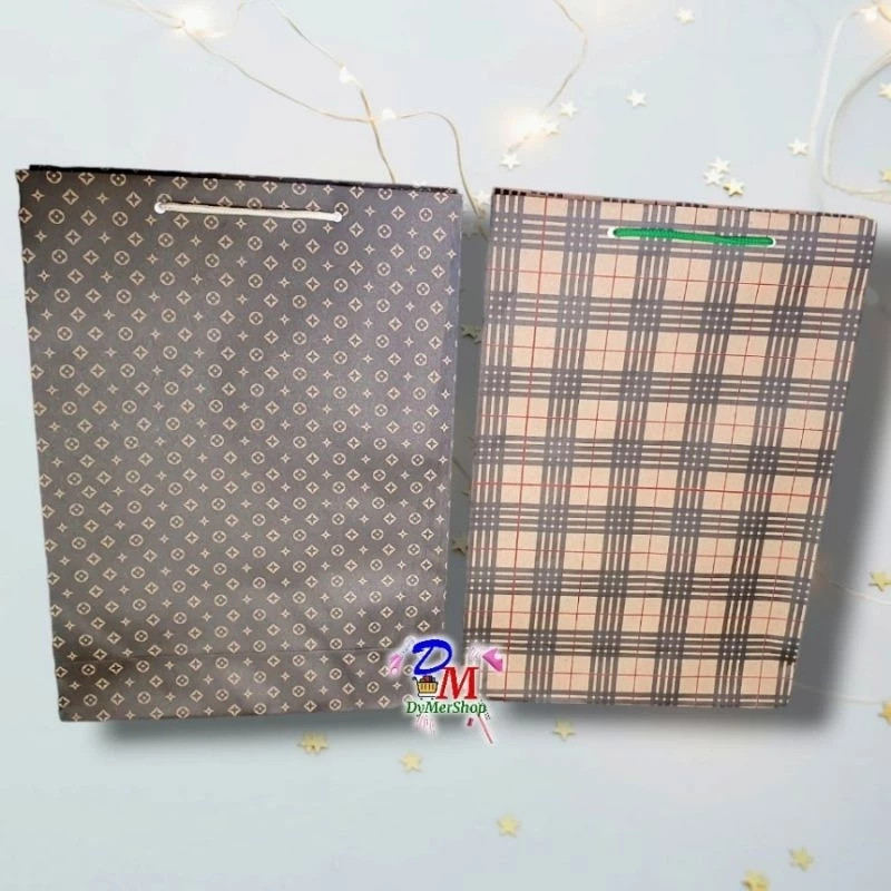 

Paper bag goodie bag motif branded tas kertas bertali corak merk brended
