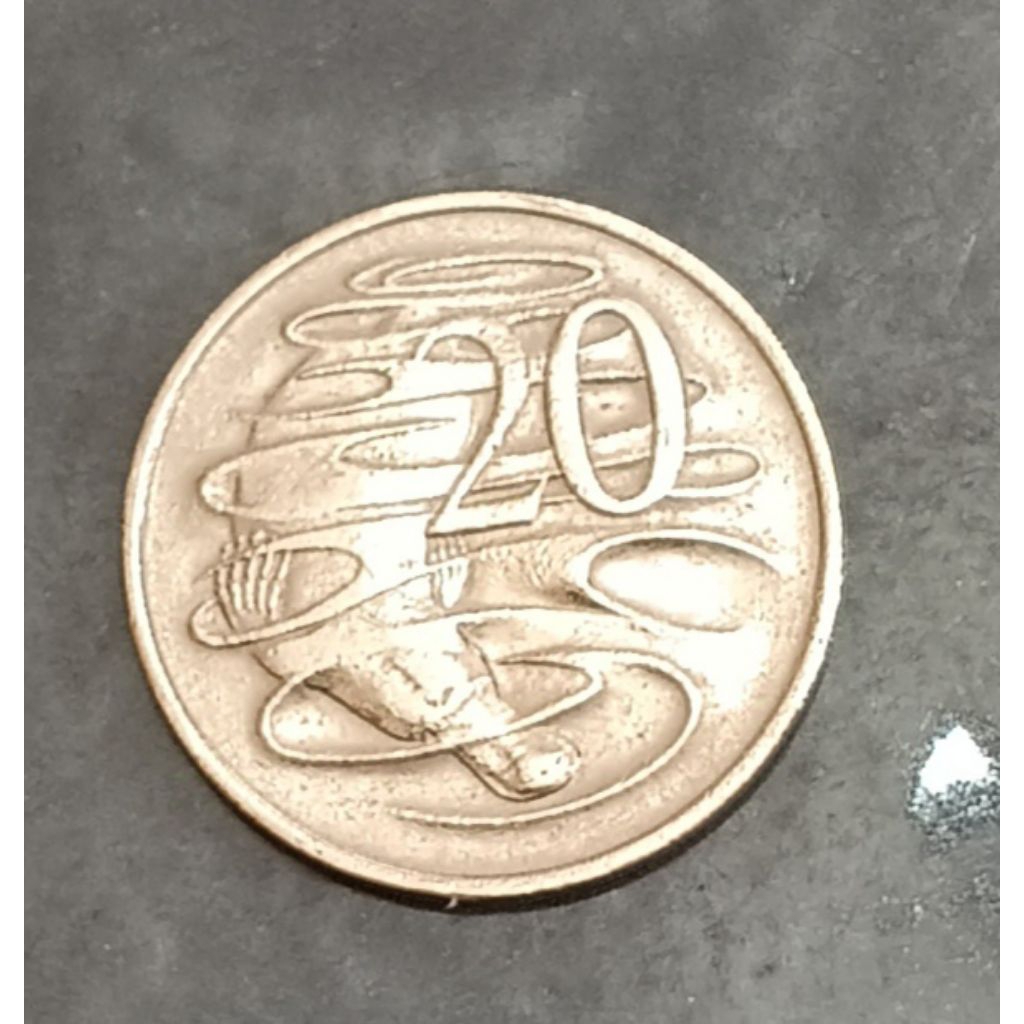 koin Australia 20 cents (Elizabeth 2) tahun 1970..