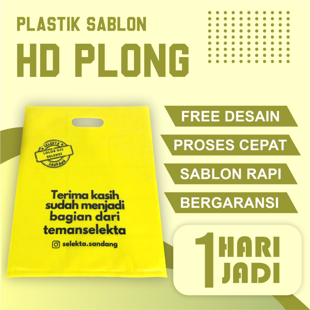 

(isi 100 pcs) Plastik Sablon HD Plong 30x40 , FREE DESIGN