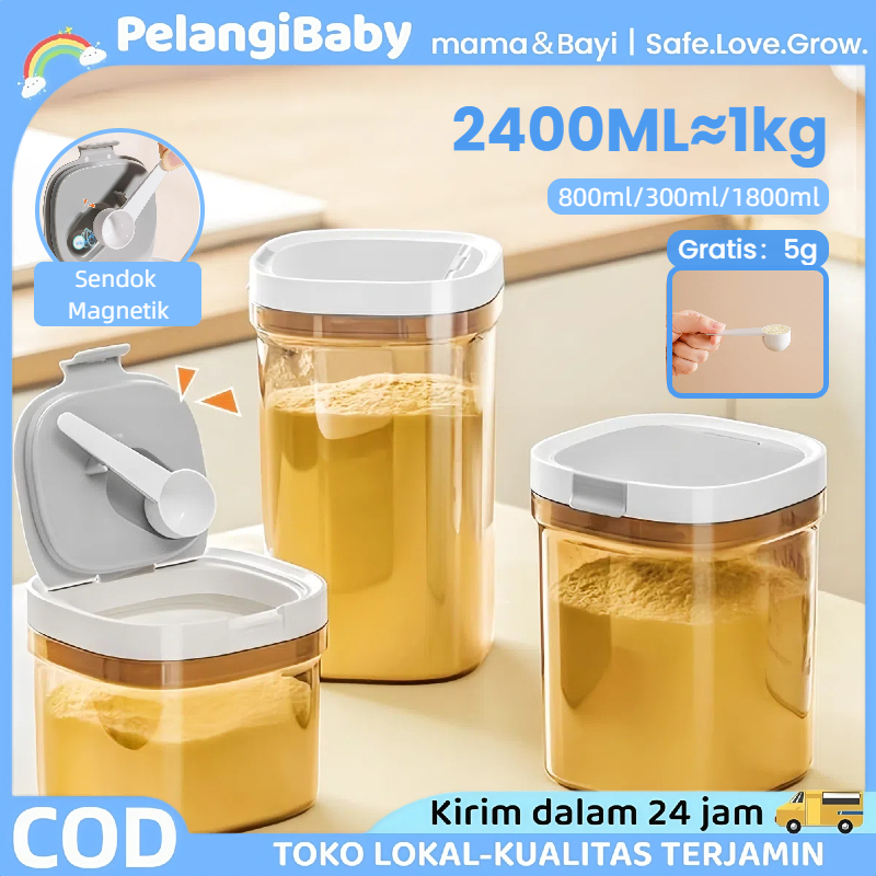 LuxeHaven【BPA FREE】1300/1800ml 1kg NEW Tempat Susu Bubuk Bayi Wadah Susu Toples Makanan Vacuum Seale