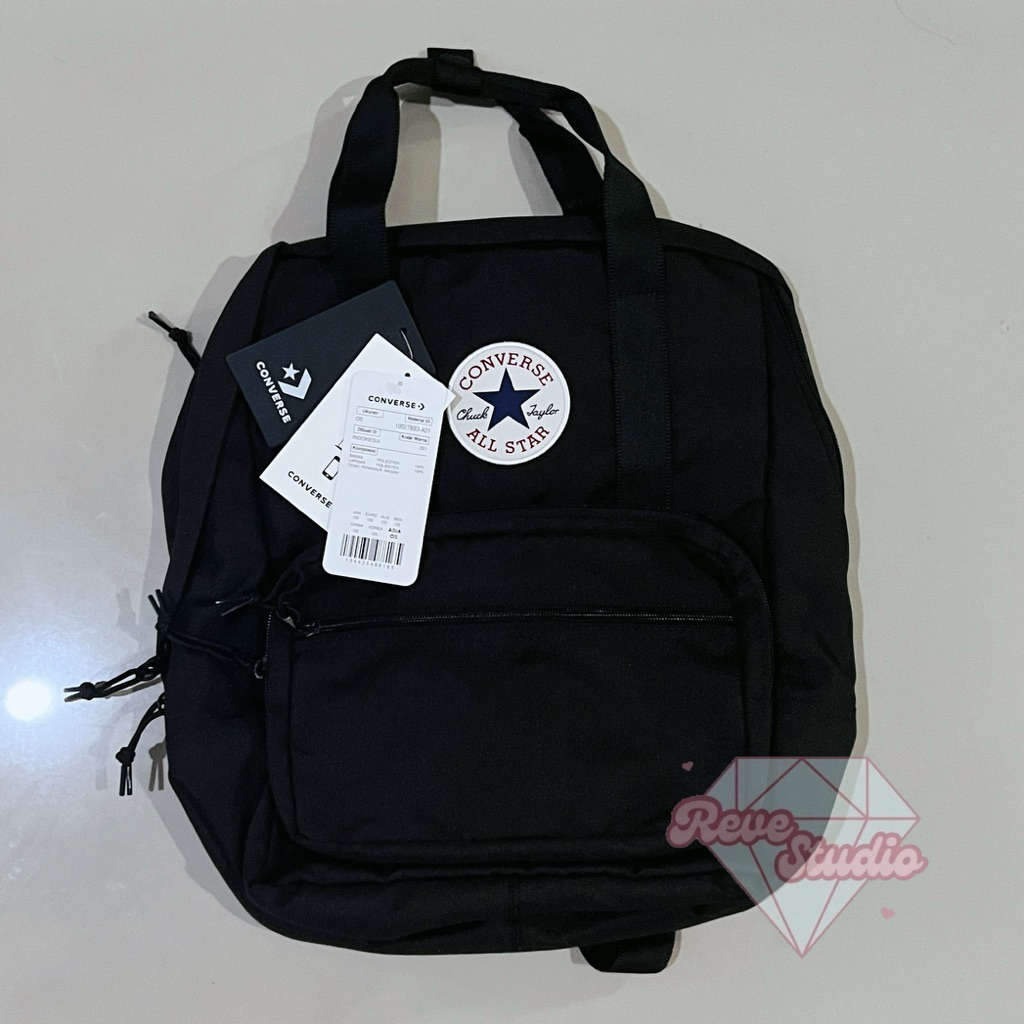 CONVERSE SMALL SQUARE BAGPACK - BLACK READY STOCK