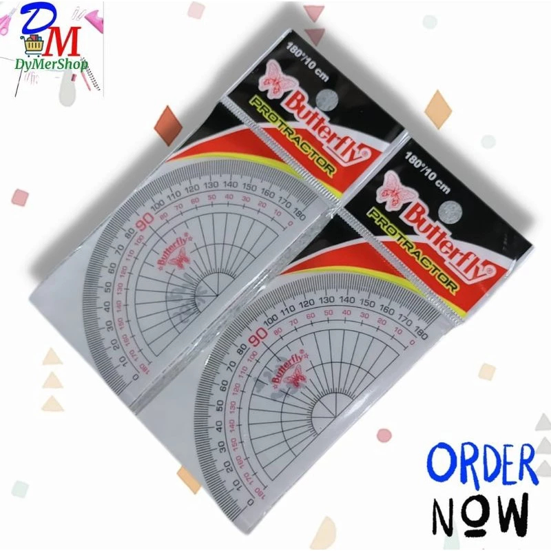 

Rol busur - Protractor penggaris Butterfly 180° derajat 10cm Kecil kupu - kupu Pengukur Drajat Ori 100% Original Asli Authentic