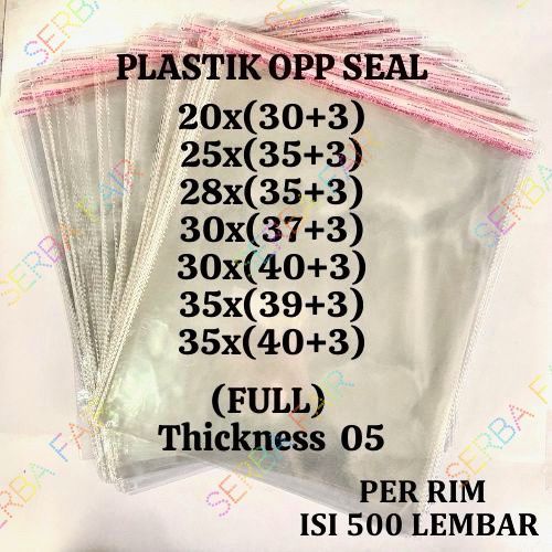 

Plastik Opp Seal All Variant / Tebal 05 FULL TERMURAH / ISI 500