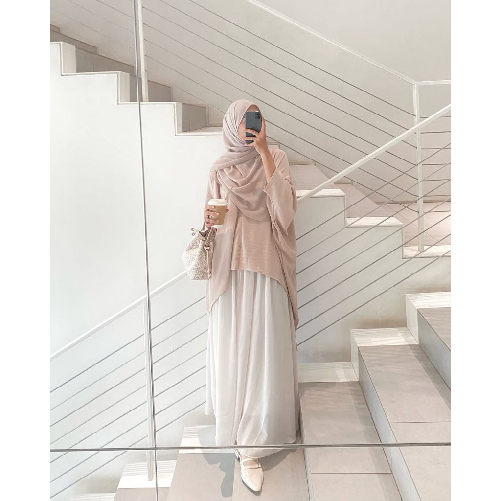 Najma Tunik Abaya Set Rok | Setelan Satu Set Tunik Rok / Baju Atasan Setelan Rok / Setelan Wanita Fa