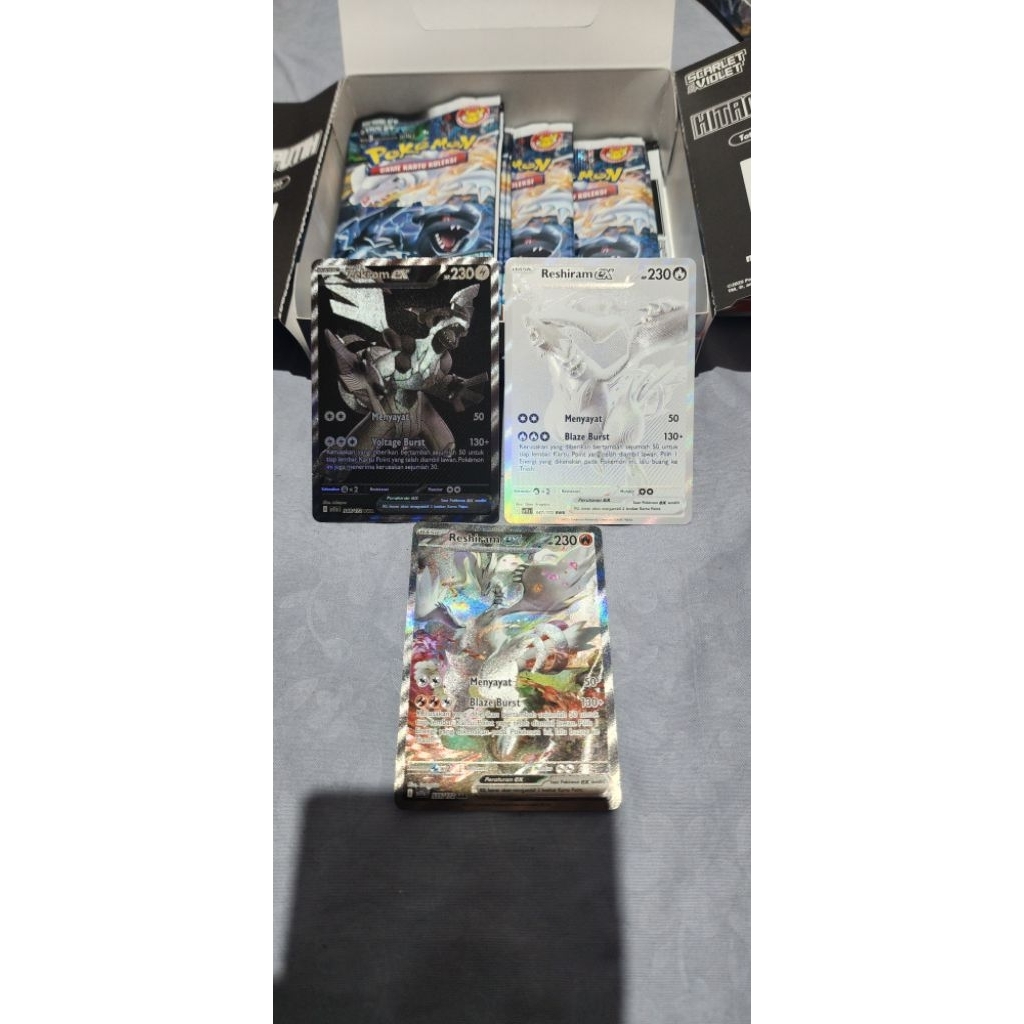 Kartu pokemon BWR zekrom & reshiram + 5 AR