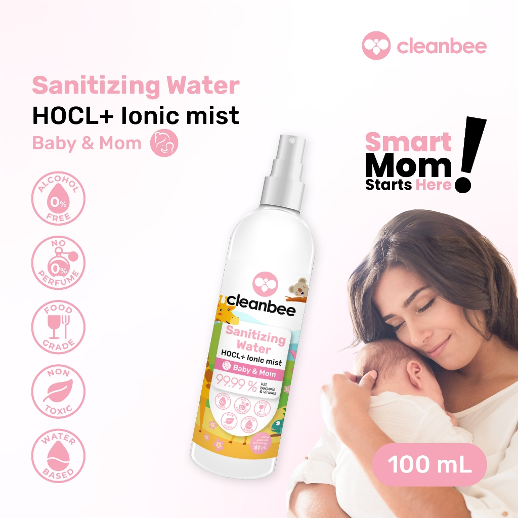 Cleanbee HOCL NON ALKOHOL! NON PARFUM MOM AND BABY 100 ml Sensitif Skin Bebas Alergi Cocok untuk bay