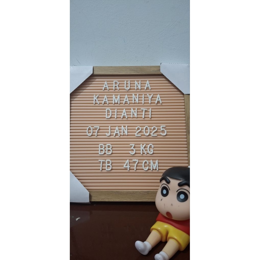 

Letter Board Persegi 25x25cm / Papan Nama Bayi / Papan Menu / Dekorasi Rumah