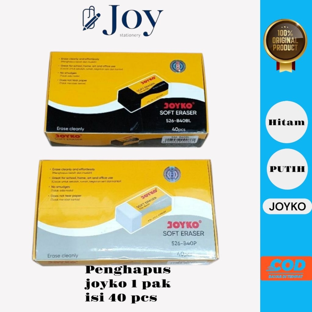 

Stip/Hapusan/Eraser Kecil Joyko Isi 10 & 40 Pcs