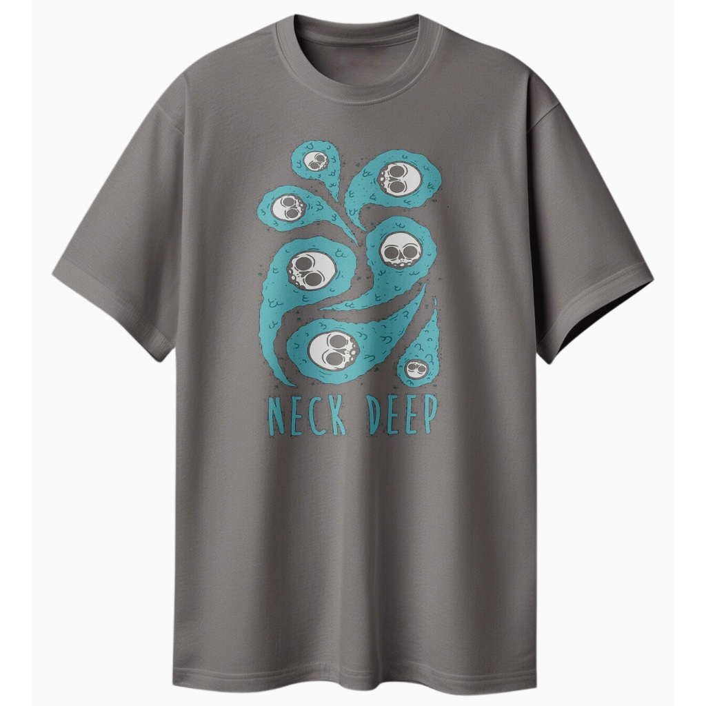 Kaos Band Baju Vintage Neck Deep Tshirt