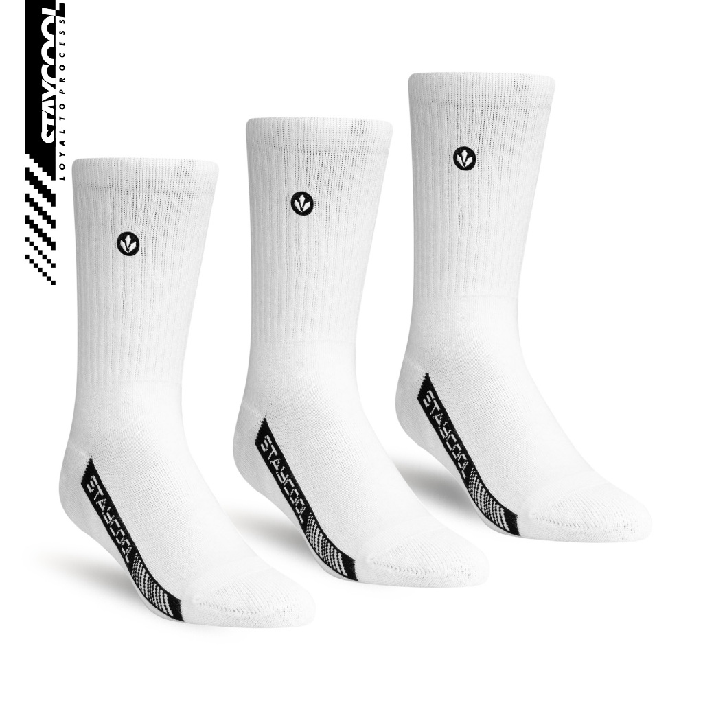 StayCool Socks Kaos Kaki Fashion Basic OG - Off White 3 Set
