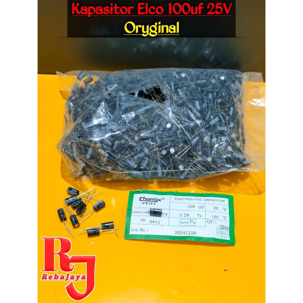 Kapasitor ELCO 100UF 25V original