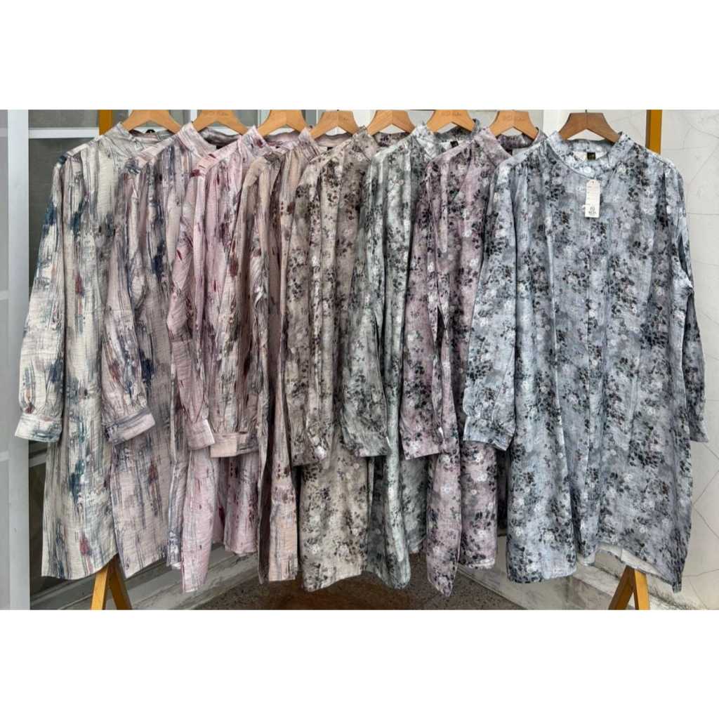 Tunik motif/ tunik crespo/tunik kekinian/tunik wanita/tunik kemeja