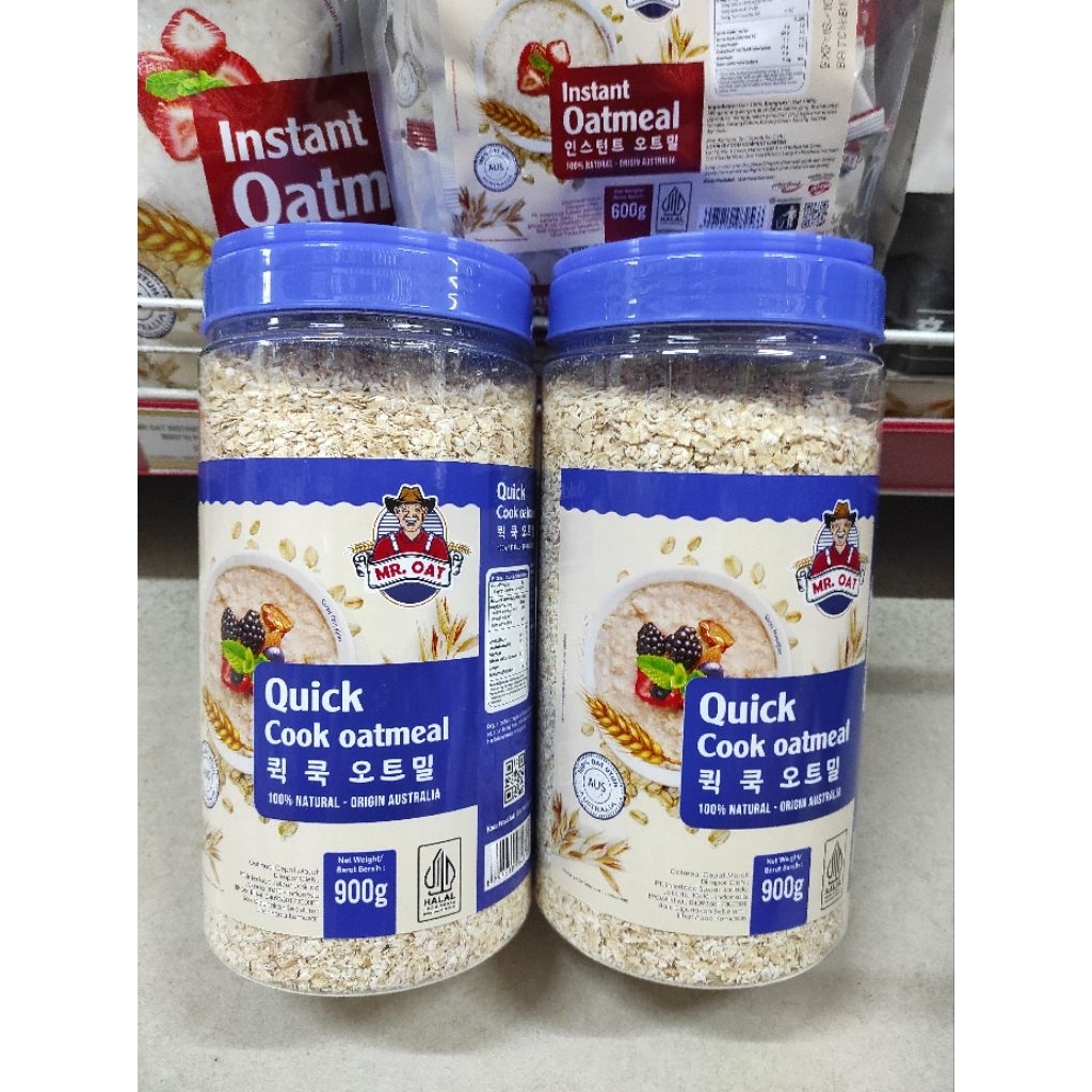 

Mr Oat Quick Cook Oatmeal Original Australia 900gr Kemasan Toples