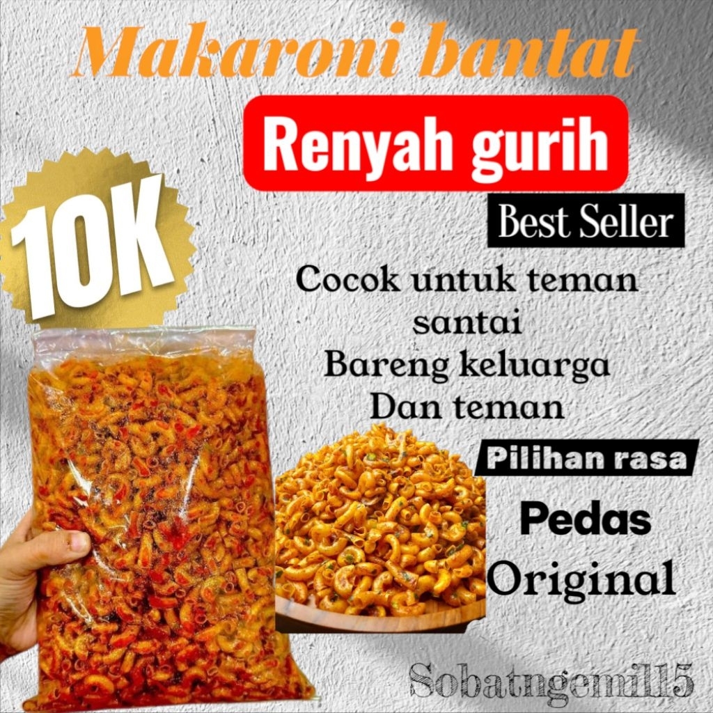 

Seblak Makaroni Bantat 1Kg Cikruh Pedas Original Exstra Daun Jeruk