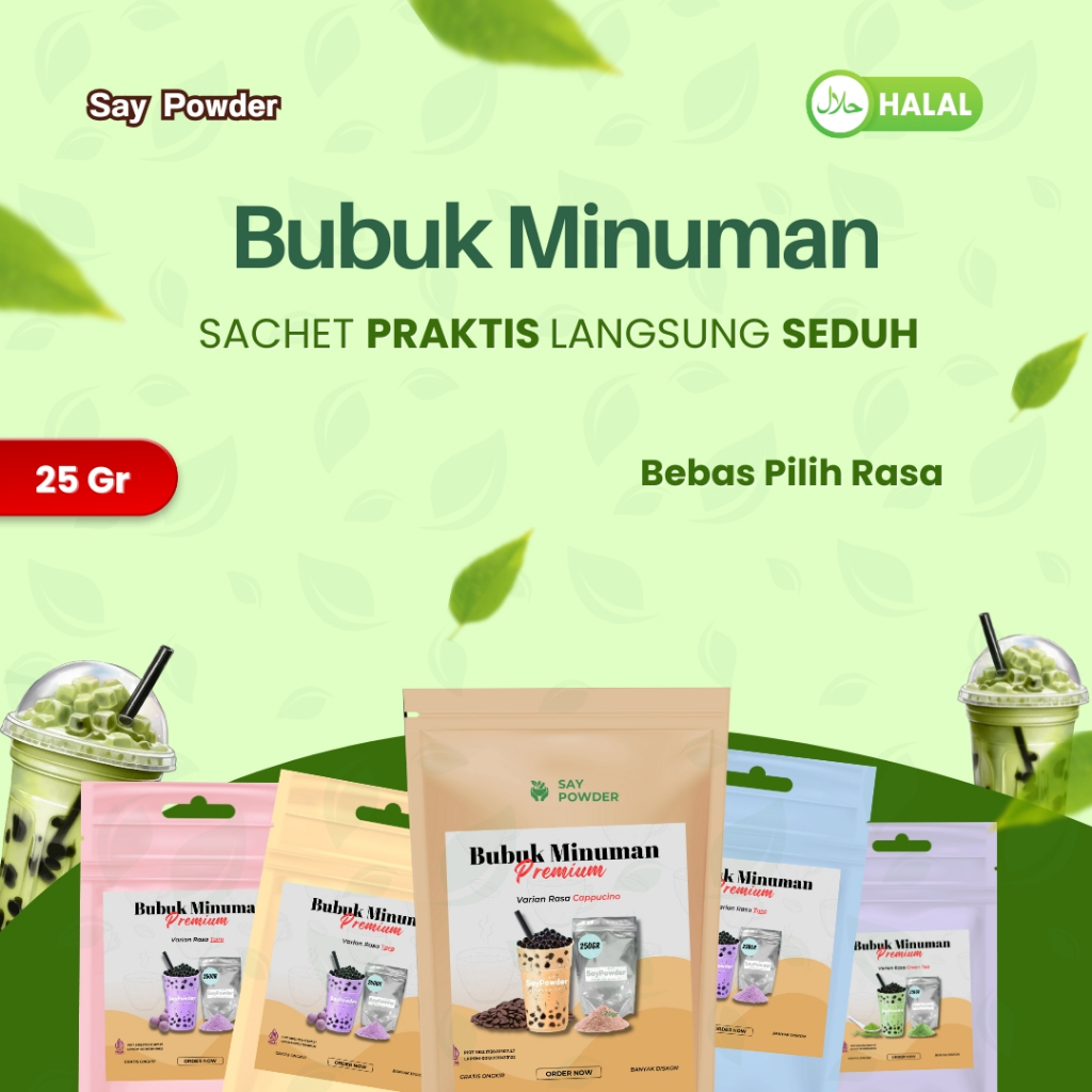 

Bubuk Minuman Premium 25 Gram Serbuk Minuman Sachet Kekinian Powder Minuman Serbuk Bubuk Minuman