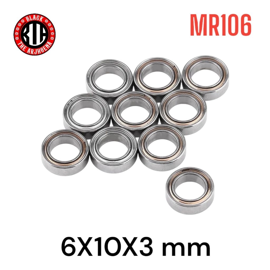 Bearing MR106 6X10X3 Gardan Metal Axle Knuckle Cup Steering Hex Wheel Mobil RC Mobile Remote Control