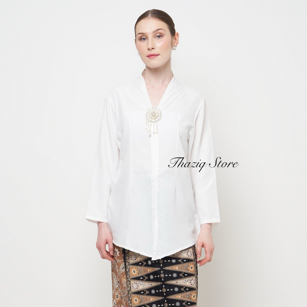 Kebaya Encim Kartini Polos Modern Kebaya Encim Polos Jumbo Wanita Kebaya Encim Betawi Terbaru