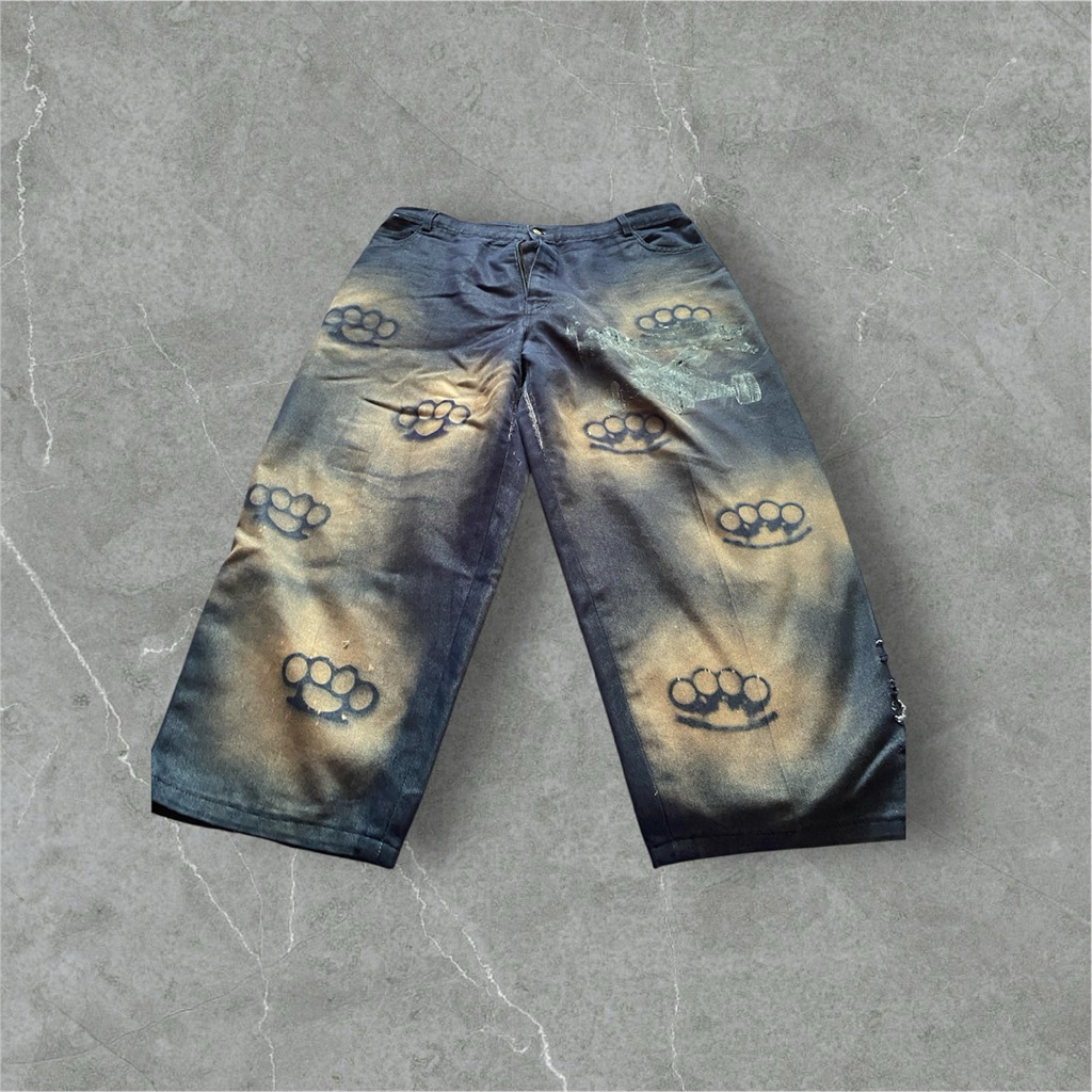 BAGGY CUSTOM KNUCKLES BIG SZ not fubu jnco sohk ecko jhonny blaze