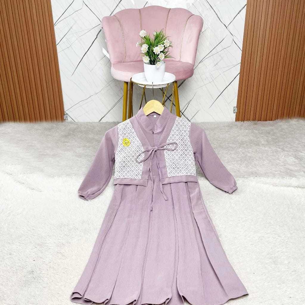 Gamis Anak Perempuan 3-8 Tahun Set Abaya Anak Model Terbaru Lebaran