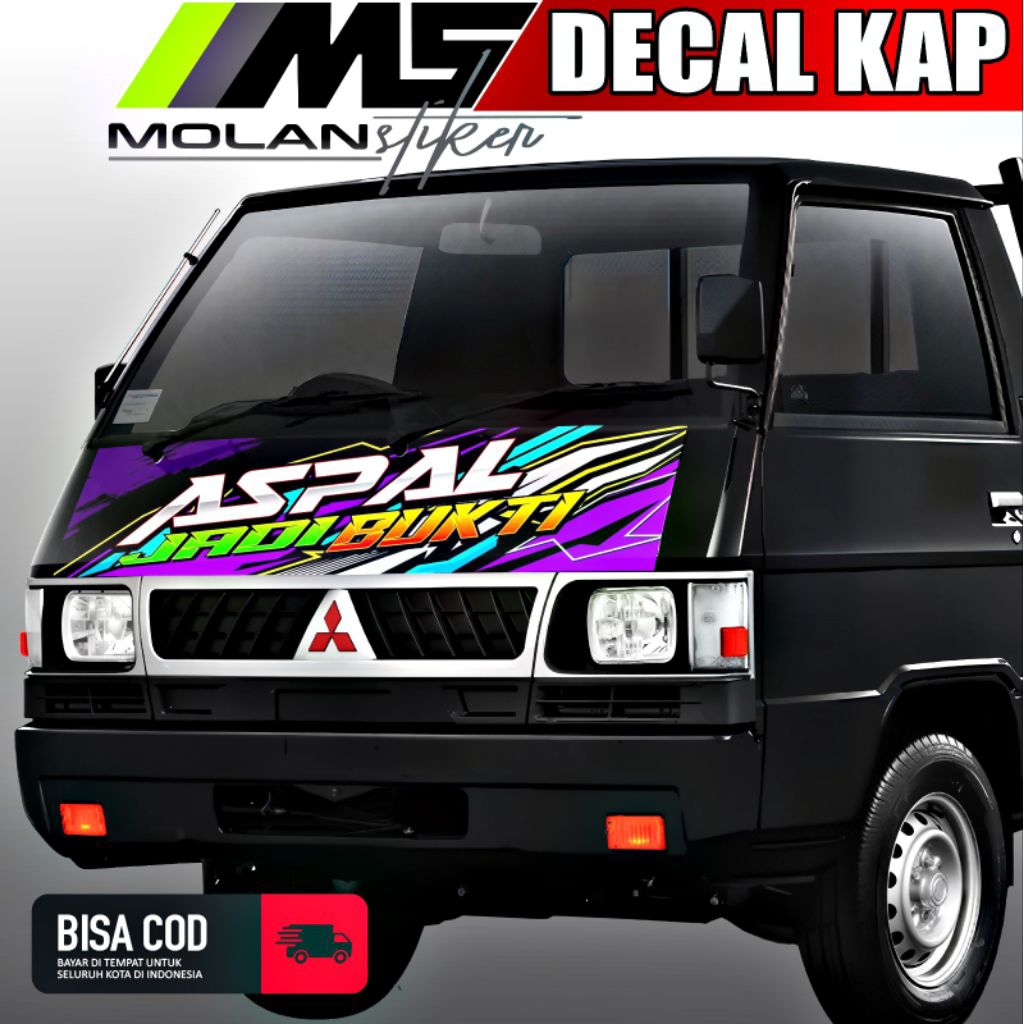 Decal Sticker Striping Variasi Kabin Depan L300 Pickup Decal Kap/Kabin Depan L300 Pu Decal Universal
