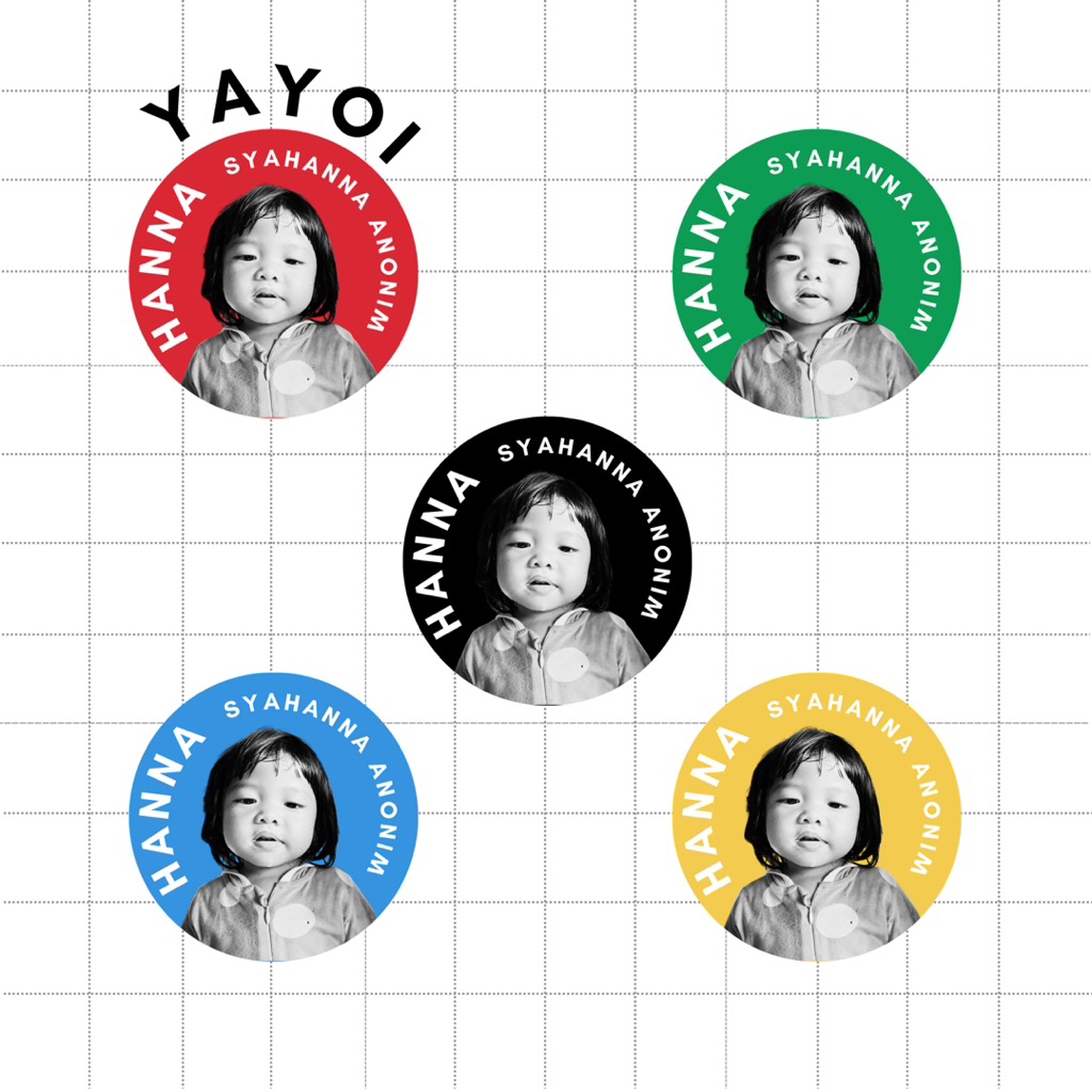 

Sticker Nama Anak Custom Waterproof - Bulat