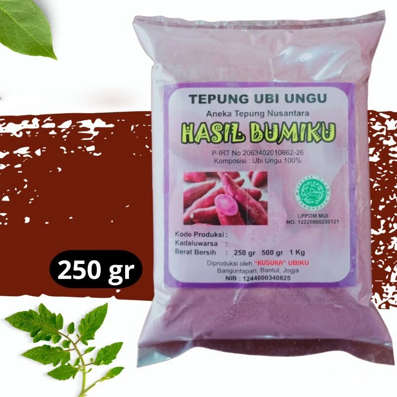 Tepung Ubi Ungu Organik kemasan 250 gram / Tepung Ubi Ungu REPACKING