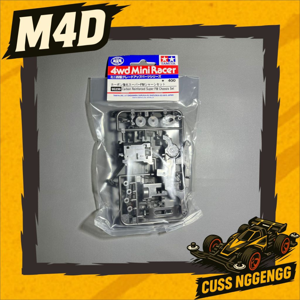 Original Chassis Tamiya Mini 4WD SFM Carbon Reinforced Super FM Chassis Set 95239