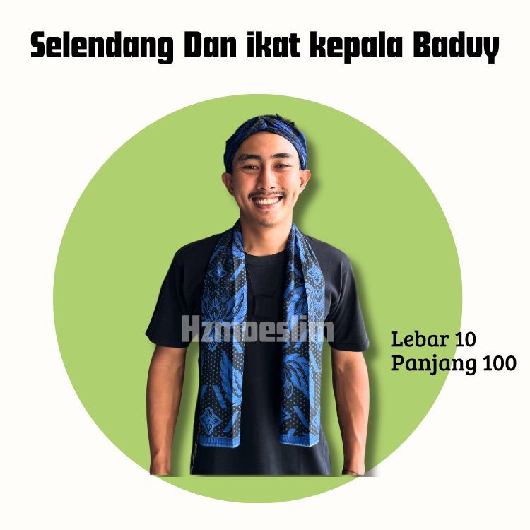 Slayer Ikat Segitiga Iket Etnik Baduy Ikat Kepala Baduy Syal Biru Bandana Ikat Kepala Sunda
