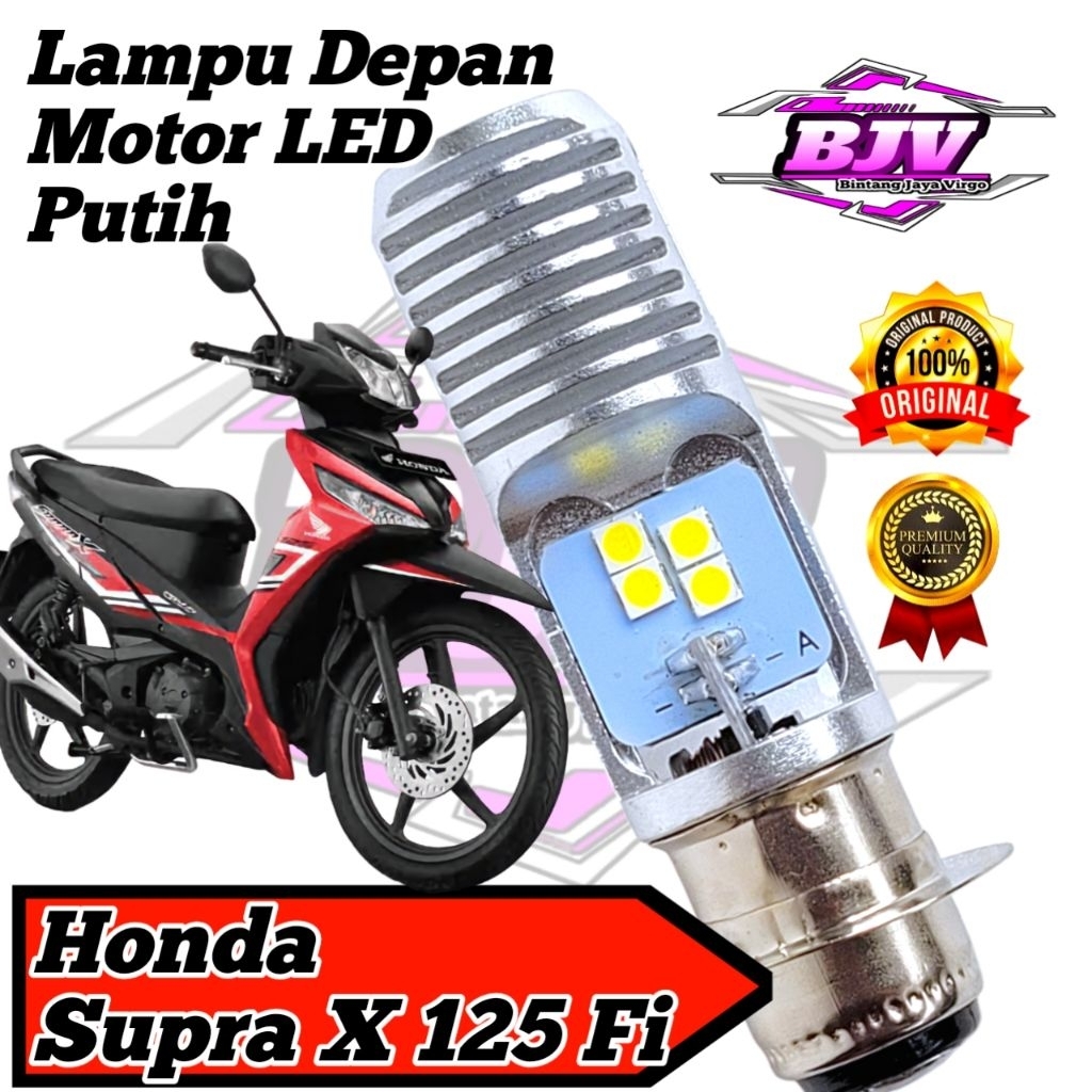 Lampu Depan Motor Honda Supra X 125 Fi LED Putih Ac/Dc 12Volt Pengganti Dop/Bohlam Standart T19