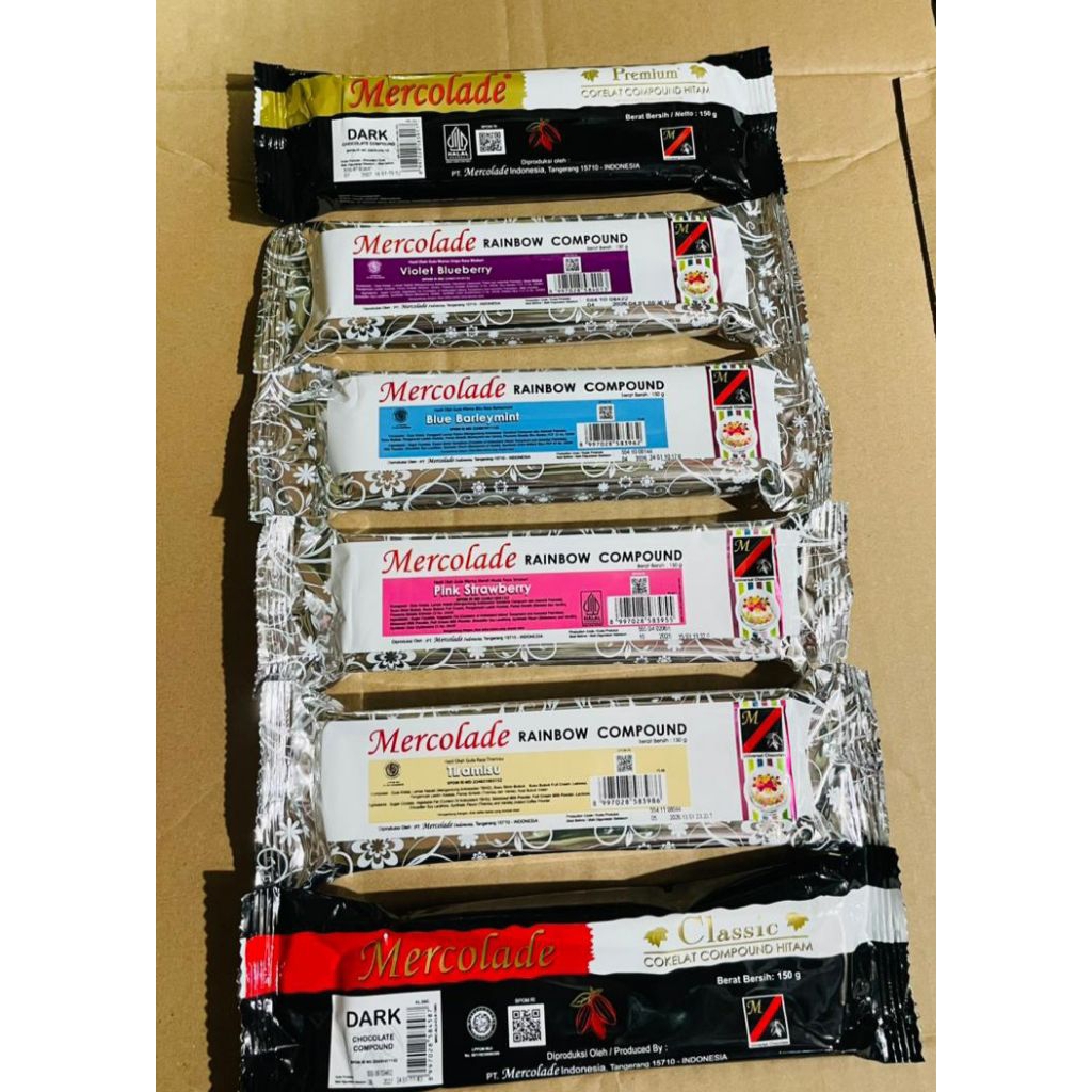 

150gr Coklat Batang Warna Warni Mercolade Rainbow Chocolate/ Coklat Compund Warna /Coklat Blok Warna warni