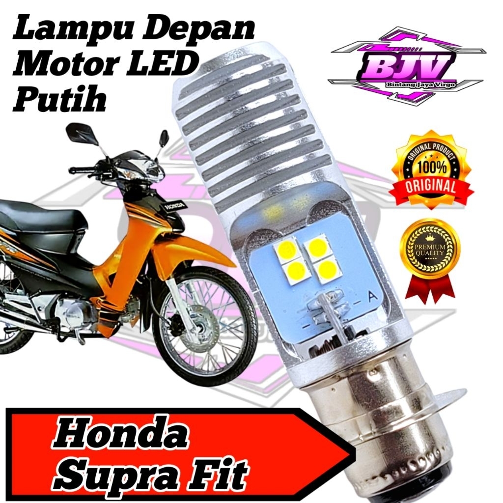 Lampu Depan Motor Honda Supra Fit LED Putih Ac/Dc 12Volt Pengganti Dop/Bohlam Standart T19