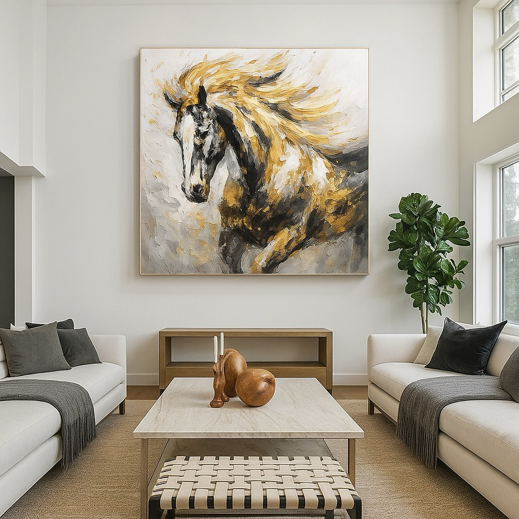 XY print kanvas lukisan kuda ANH-007