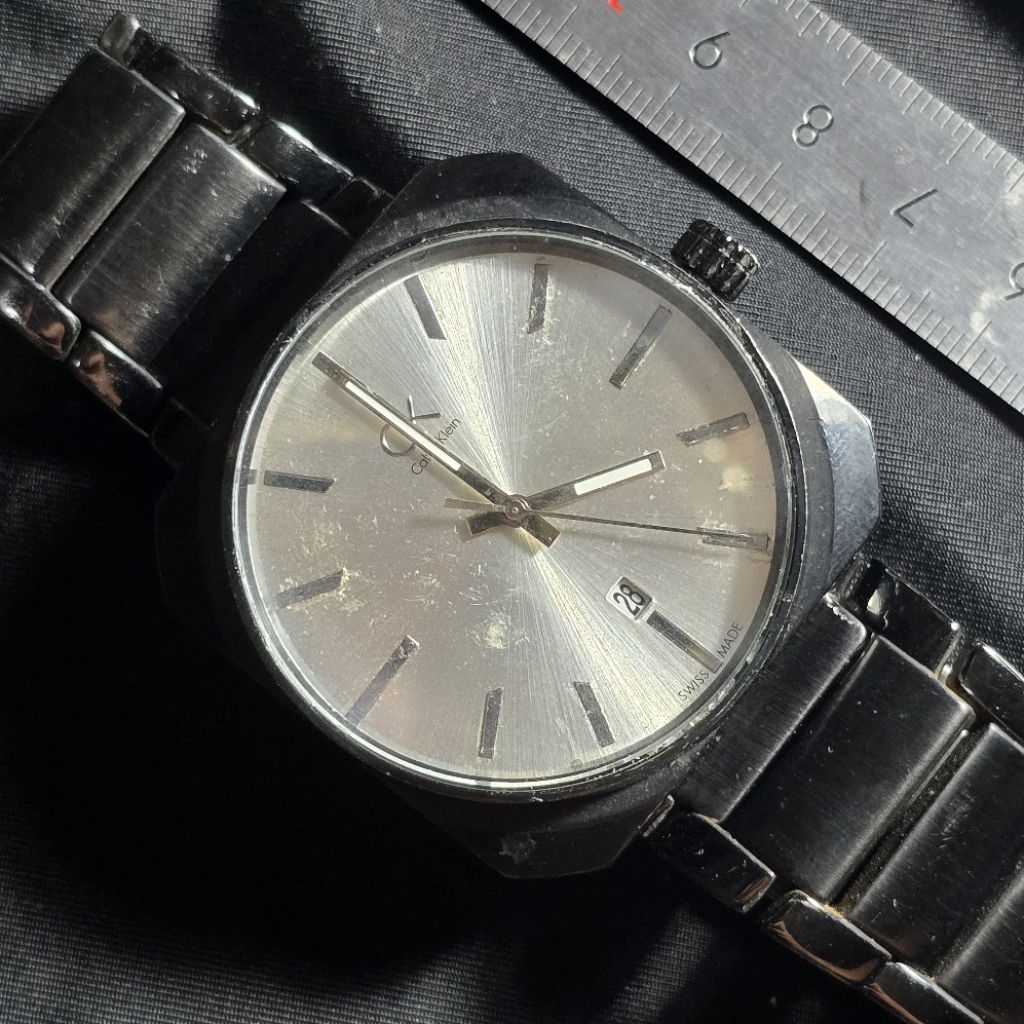 Jam CK KIR214 Silver Black Jumbo Bekas