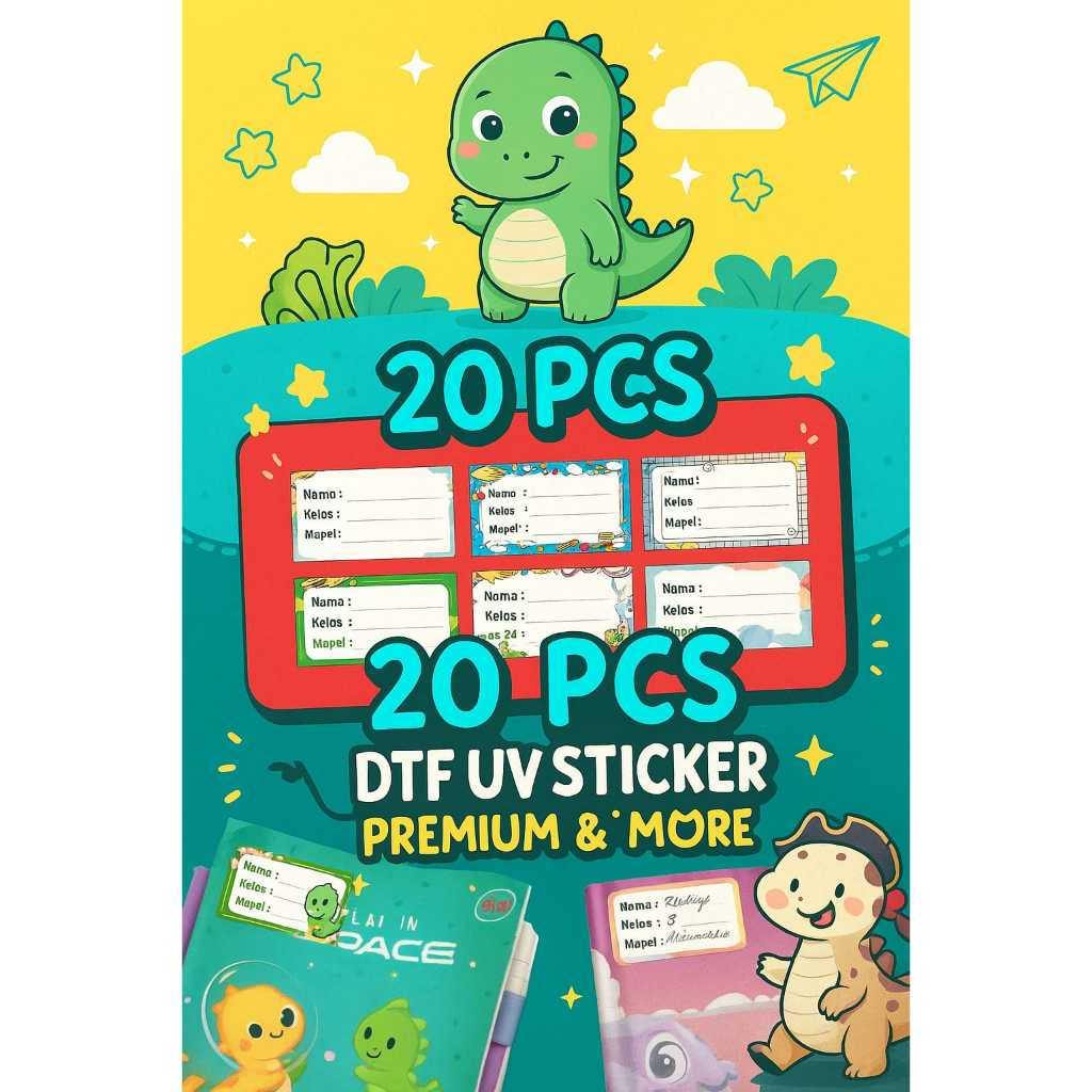 

20 PCS Stiker Nama Buku Tulis Pelajaran Sticker Nama Kelas Sekolah Stiker Mata Pelajaran Label Mapel
