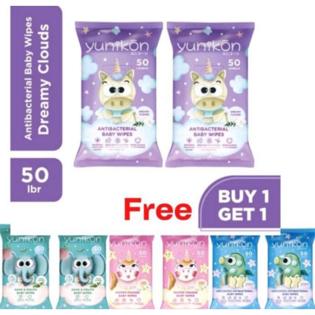 Yunikon Tisu Basah Bayi Tangan Dan Mulut Wipes 2 X 40 Sheets