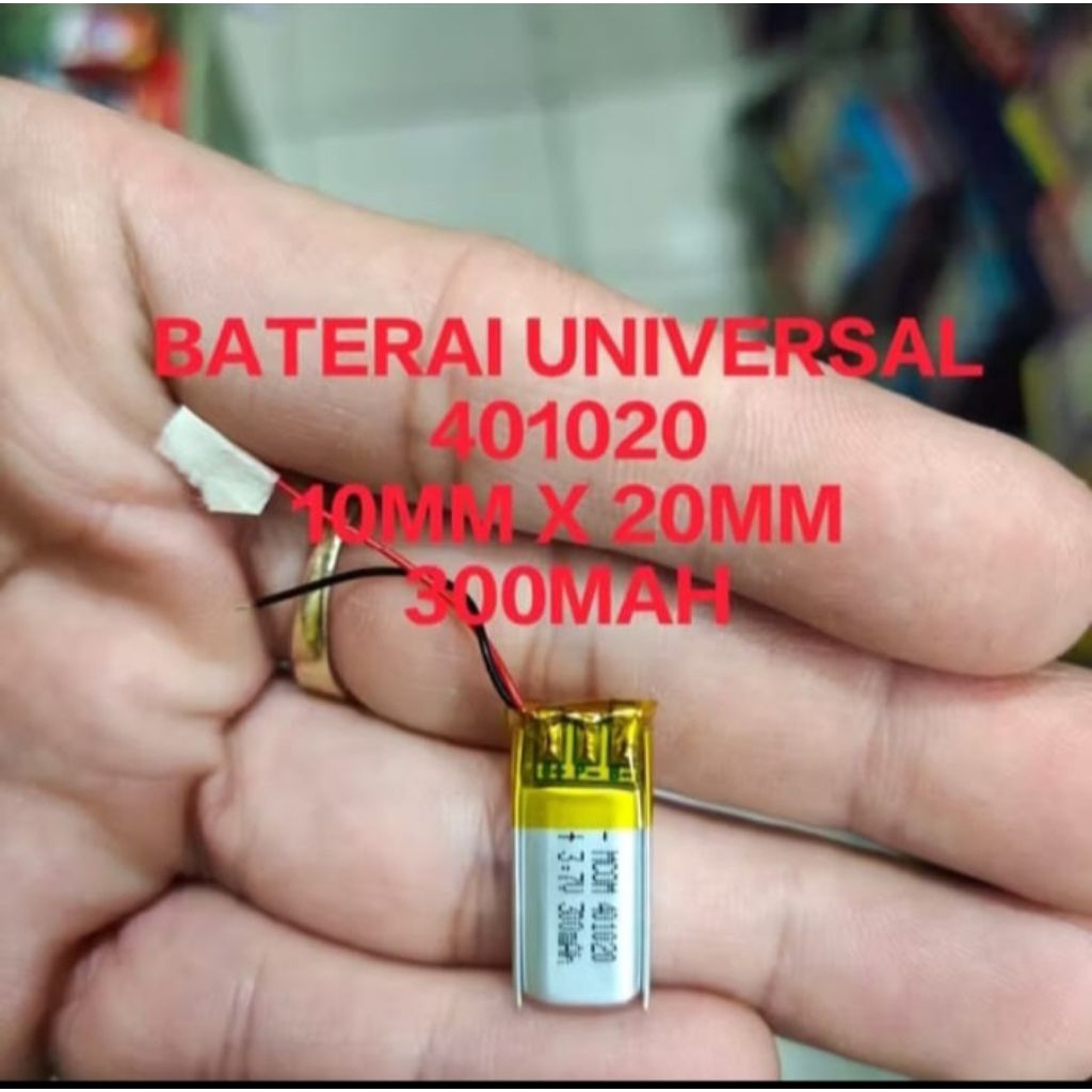 Batre baterai universal 401020 ukuran 10mm x 20mm kabel 2