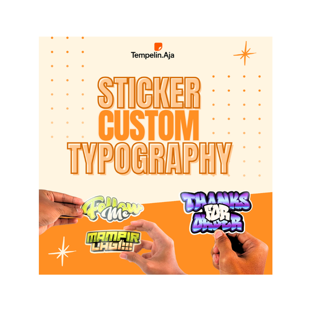 

STICKER CUSTOM A3+ DIE CUT TYPOGRAPHY – GIFT | KADO | LABEL