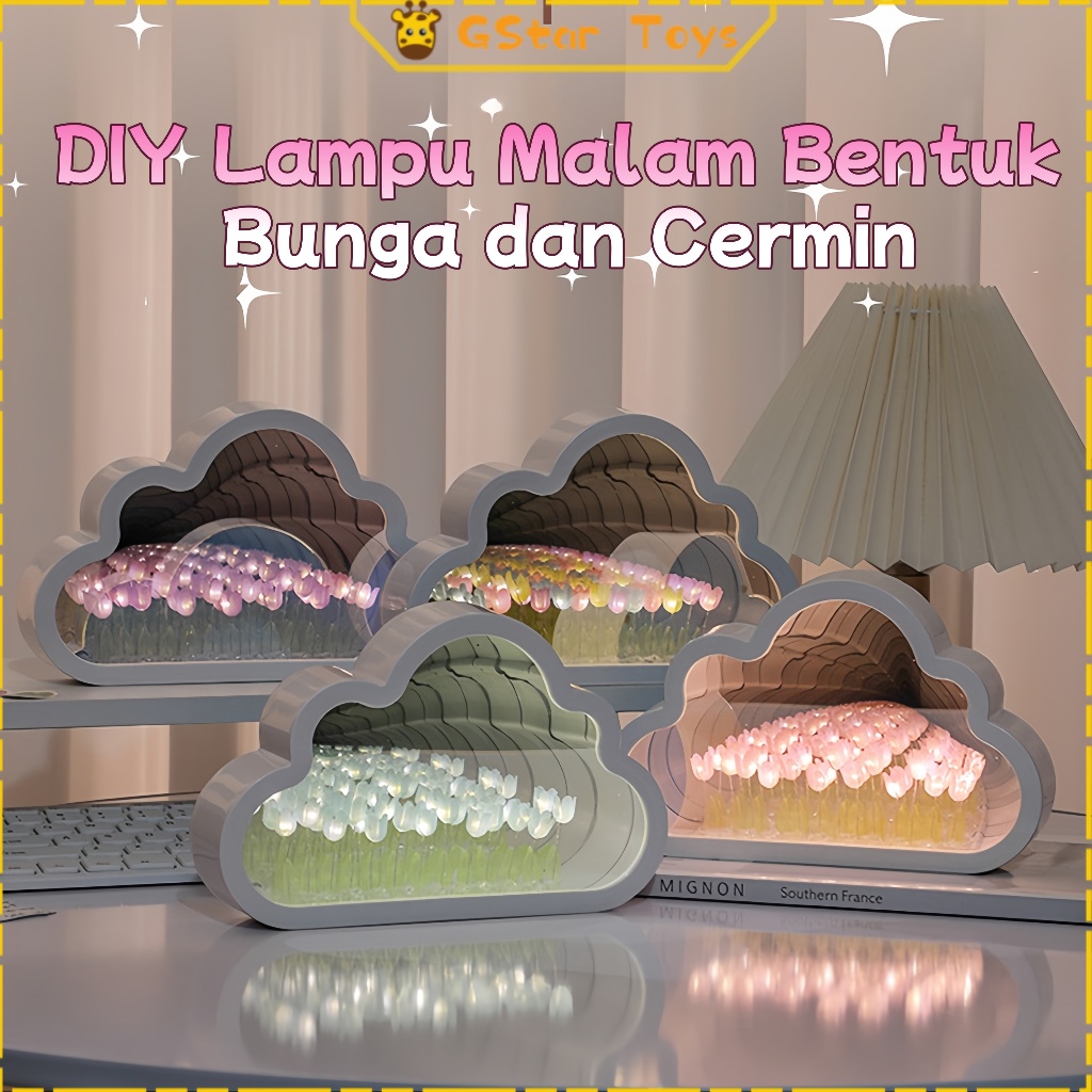 Gstar DIY Lampu Dekorasi Kamar Kotak, Hiasan & Pencahayaan Lembut, Hadiah Kreatif Mainan Edukatif