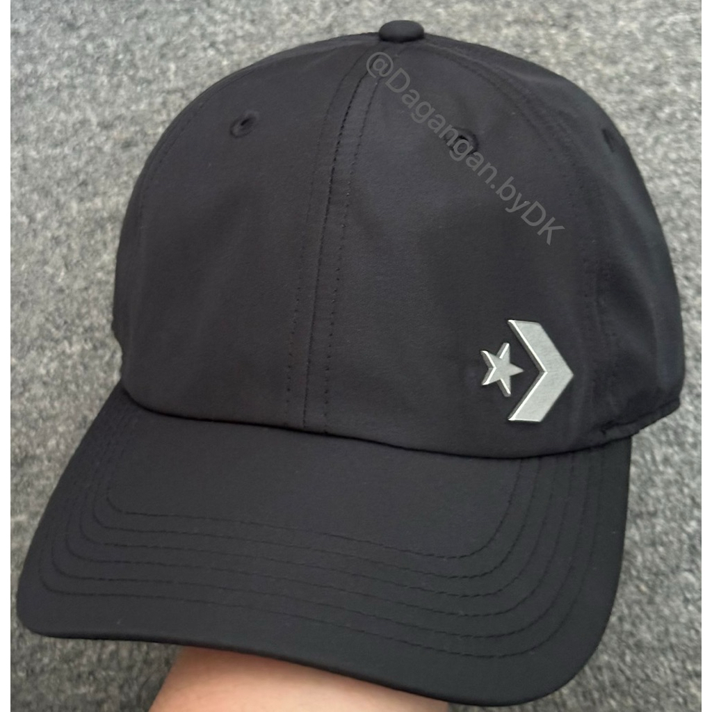 Topi Converse Cap Metal Logo Samping Original 100% Full Black