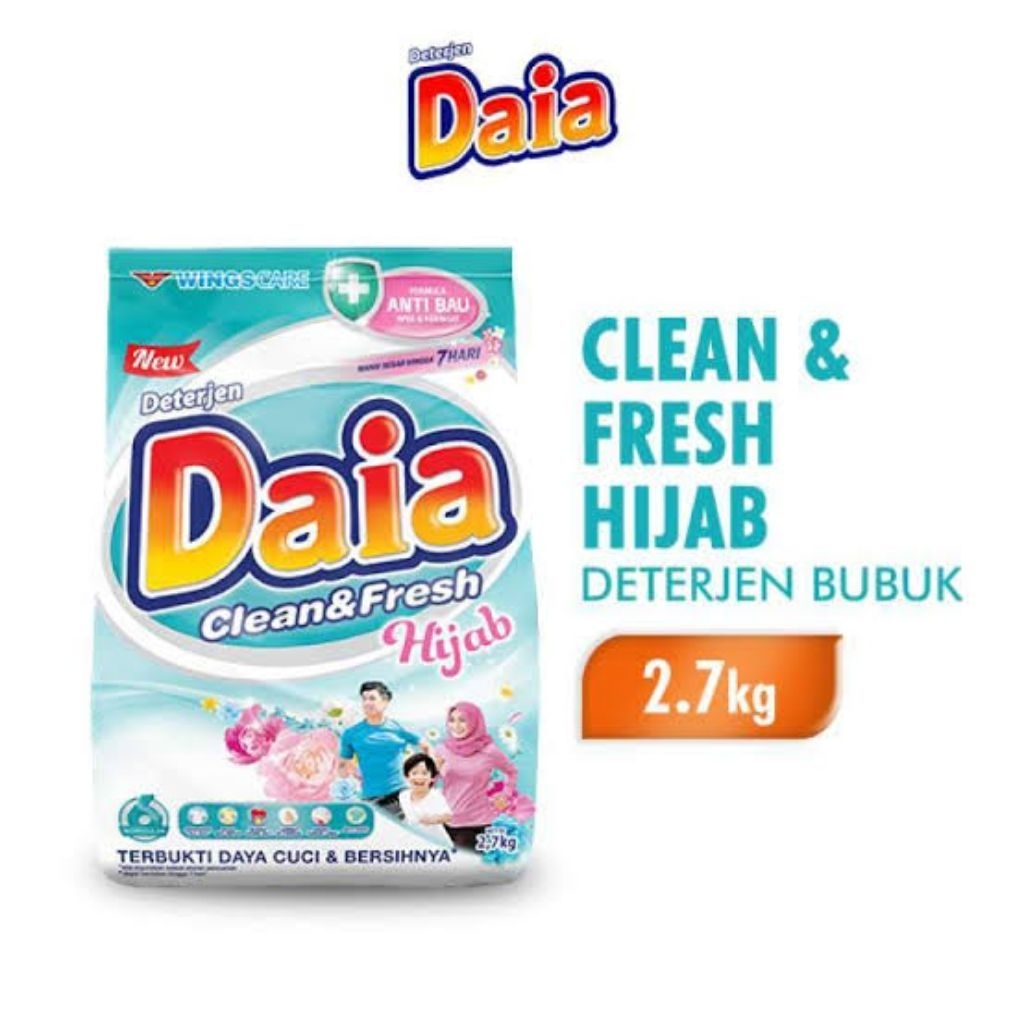 Daia Deterjen bubuk 2.7 kg | Sabun Pencuci Pakaian I Daia Powder Detergent 2700gr
