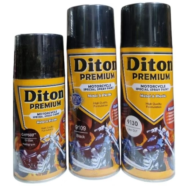 PAKET 3 KALENG DITON PREMIUM 9500 GLITTER HOLOGRAM  / 9109 BLACK / 9130 CLEAR DOFF