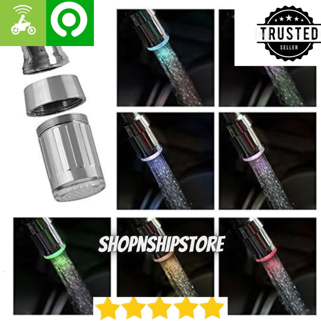 faucet light keran air led 7 warna dengan konektor keran air led high quality