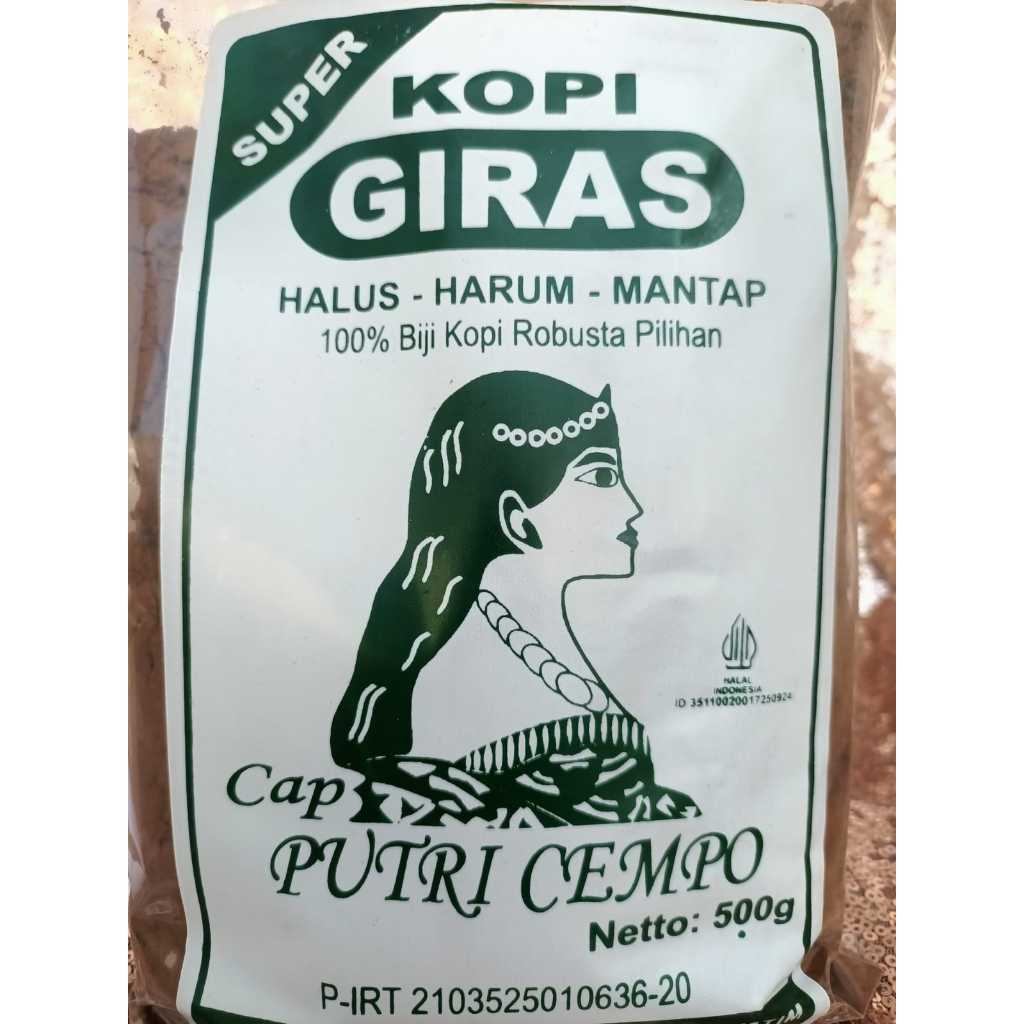 

Original KOPI GIRAS SUPER 500G 100% Biji Robusta Murni Asli Cap Putri Cempo